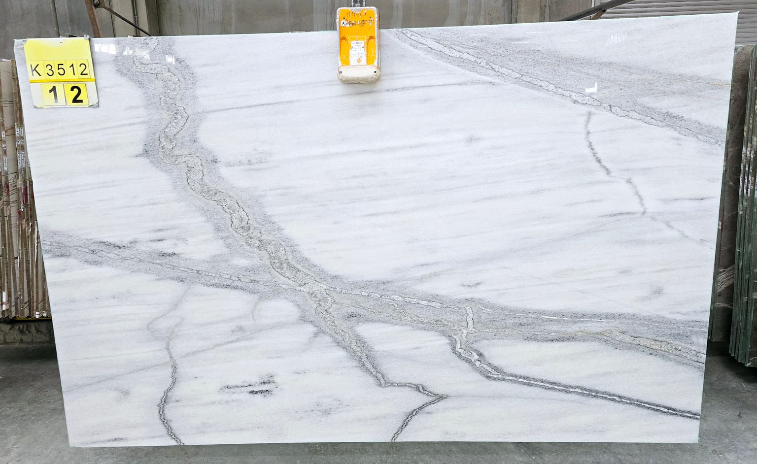Cascade White Polished marble slab