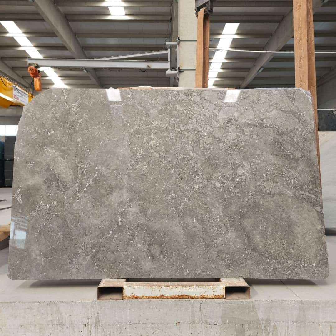 Tundra grey Polished limestone slab in Blue