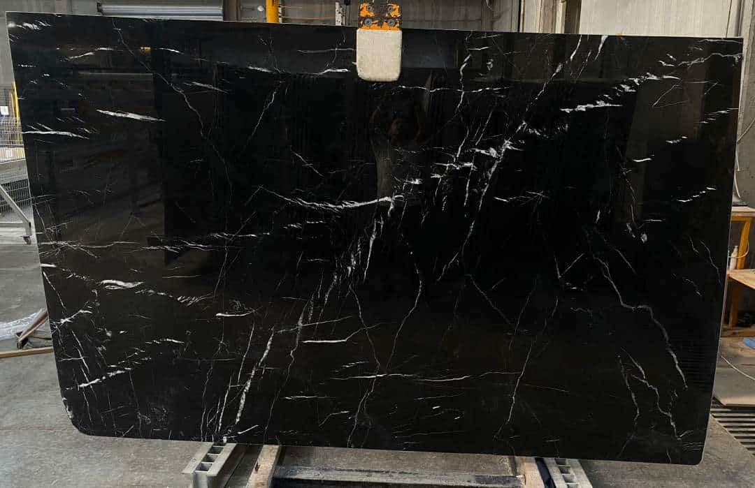 Alexandrette Black Polished marble slab in Black