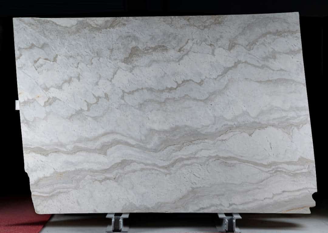 Biancone Venato Honed marble slab in White