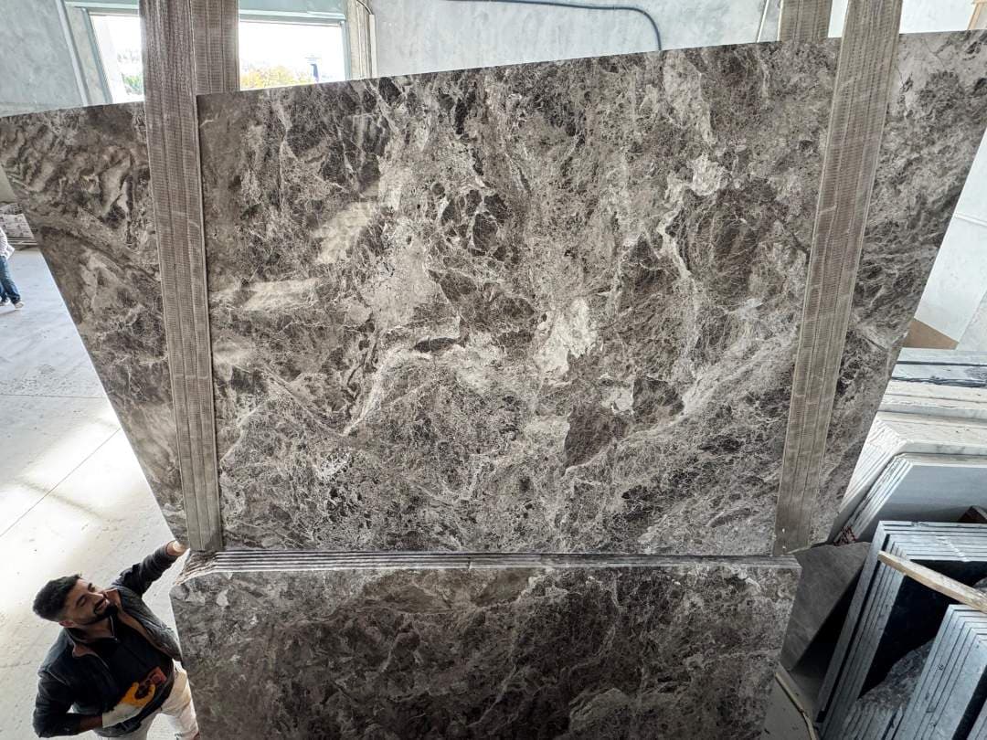 Perfetto Brown Polished marble slab in Brown