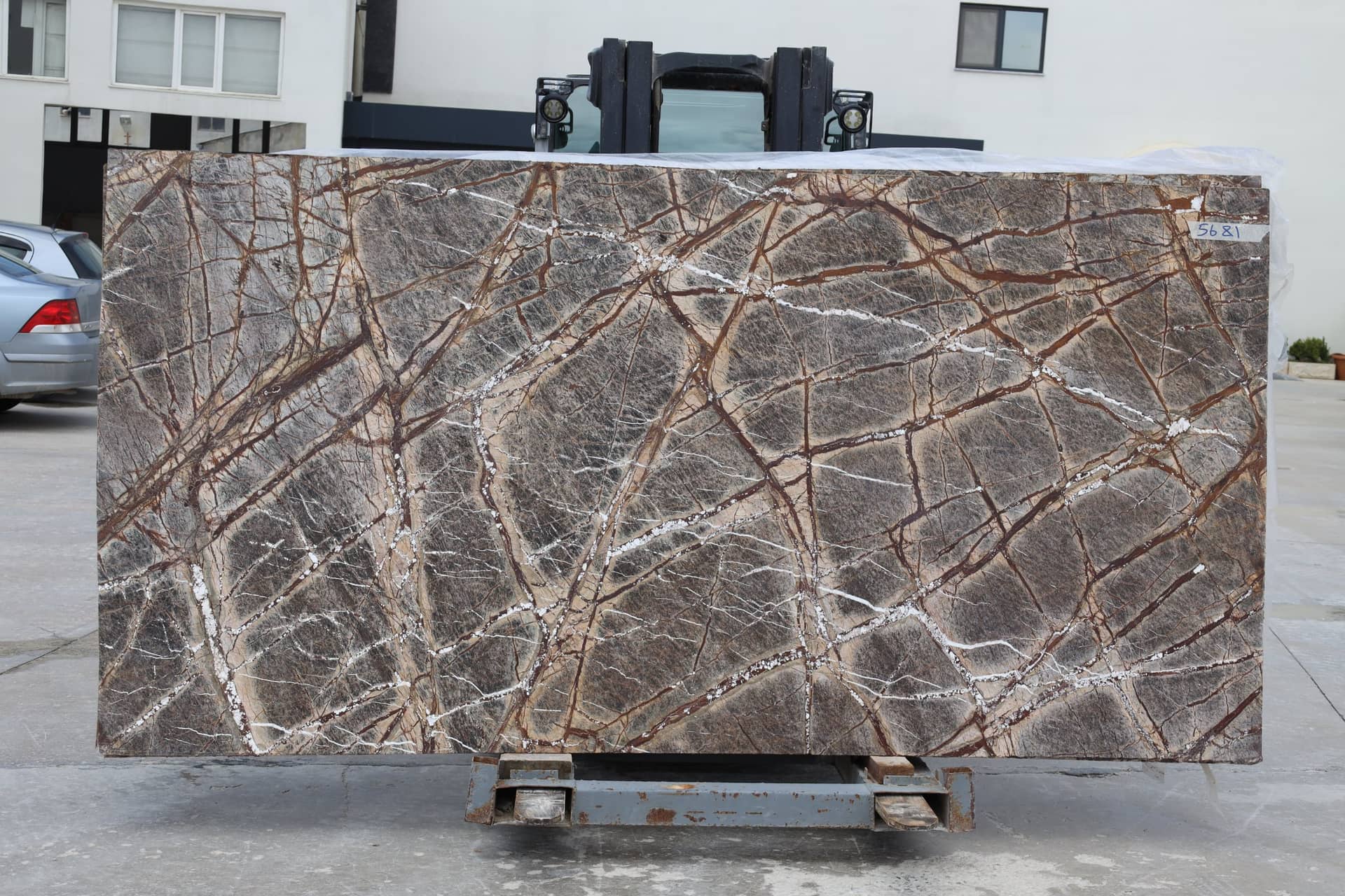 Rain Forest Brown brushed marble slab