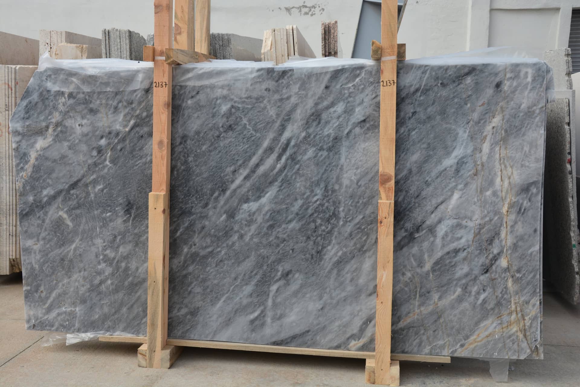 Grey - Blue Moon polished marble slab