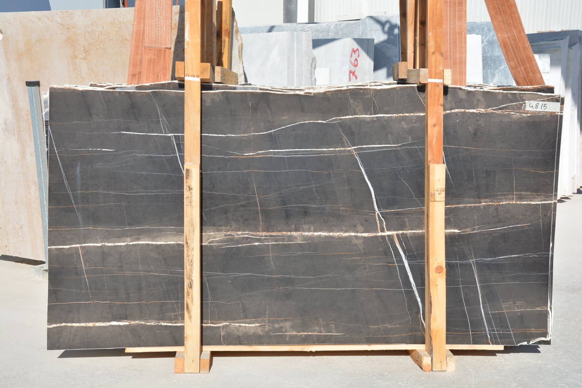 Black Aziza polished marble slab