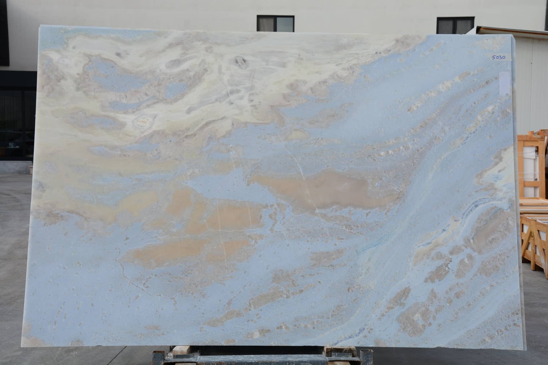 Azul Macaubas polished marble slab