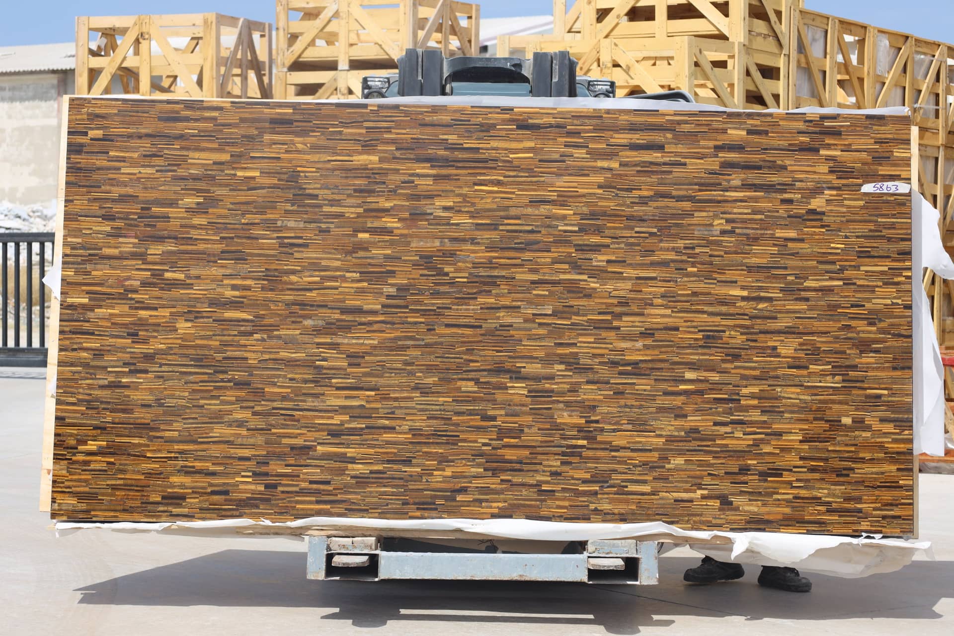 Yellow Tiger Eye Agate polished marble slab