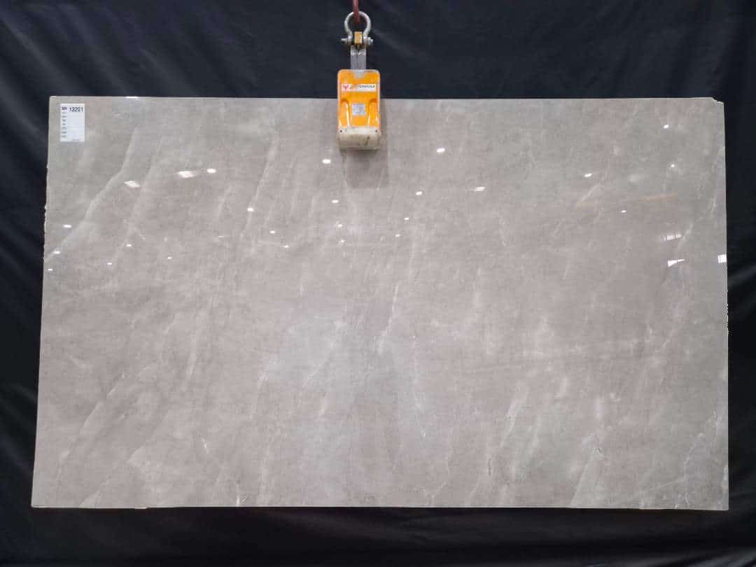 Kansas Grey Polished marble slab in Grey