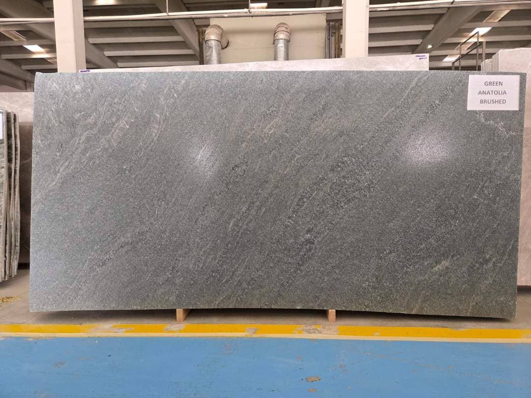 Green Anatolia Brushed marble slab