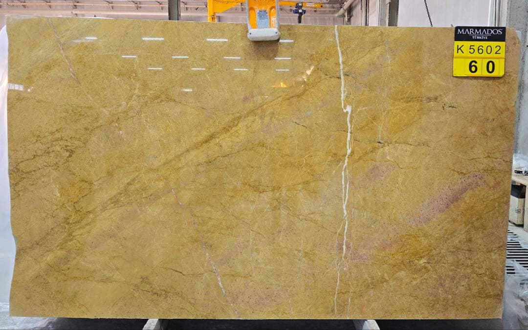 Golden Tabacco Polished marble slab in Yellow