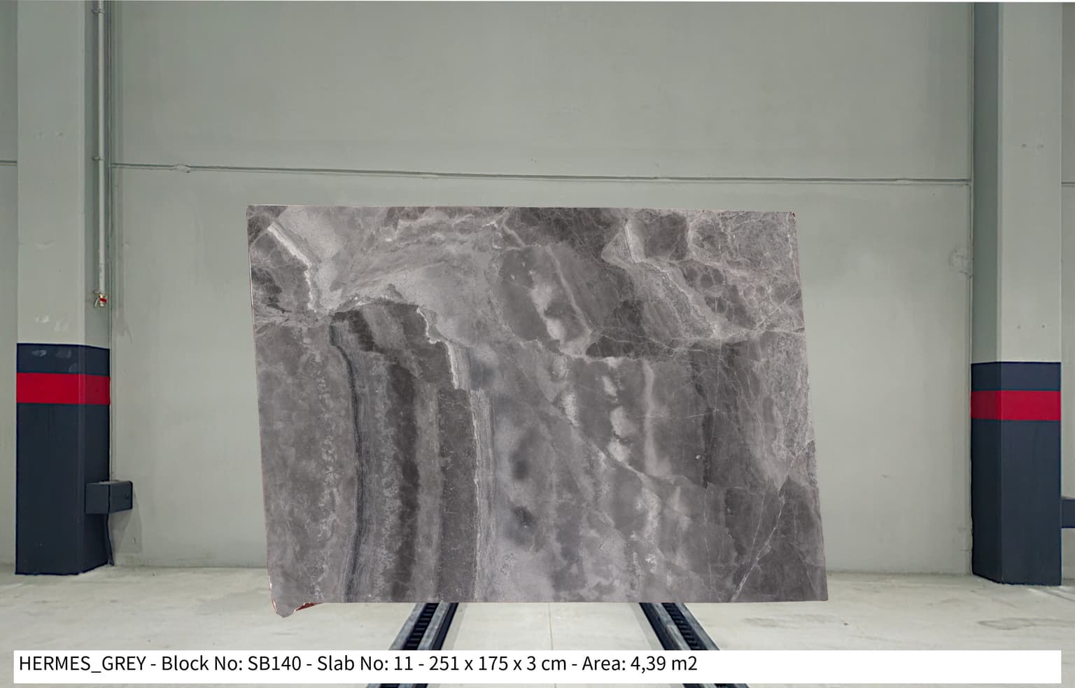 HERMES GREY Polished marble slab