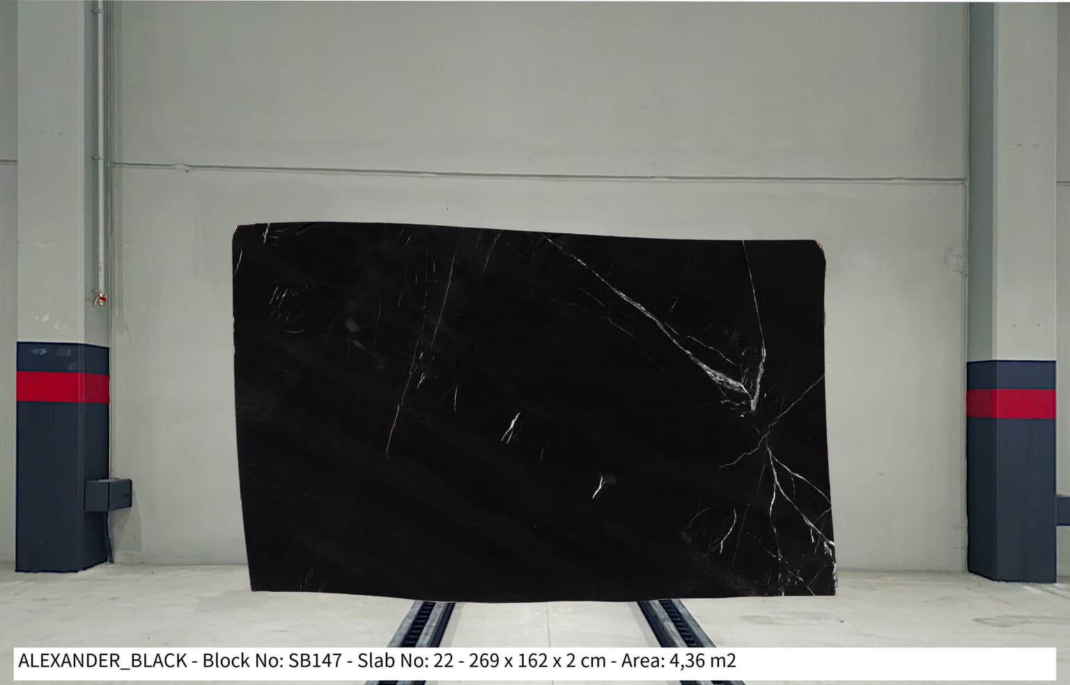 ALEXANDER BLACK Polished marble slab