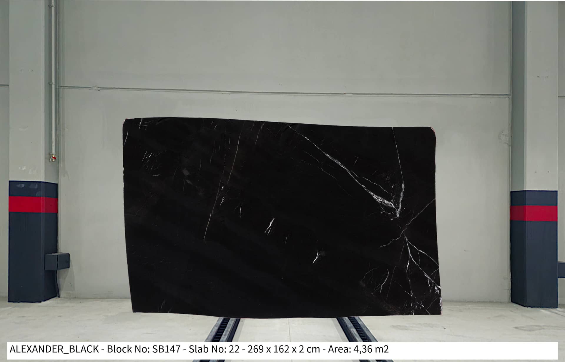 ALEXANDER BLACK Polished marble slab