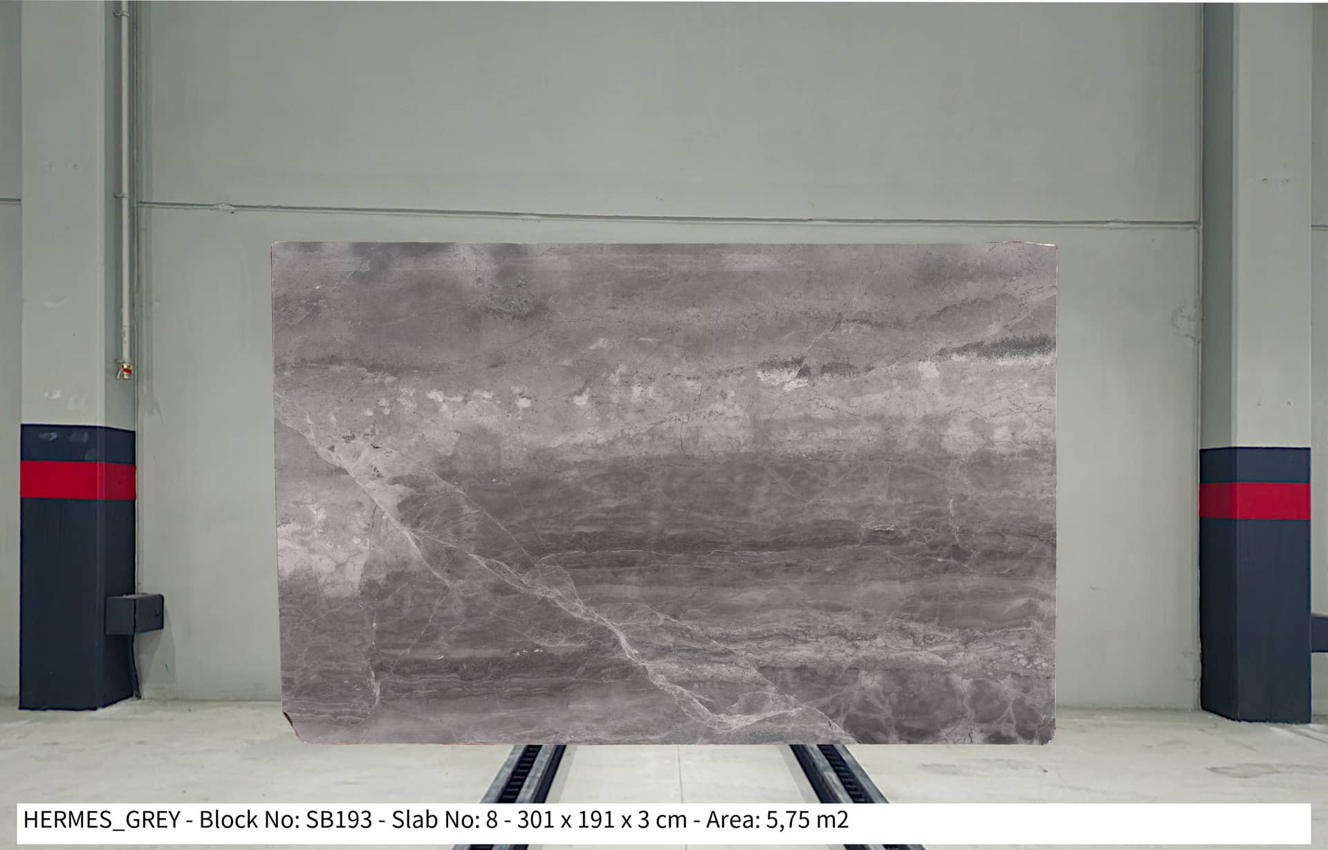 HERMES GREY Polished marble slab