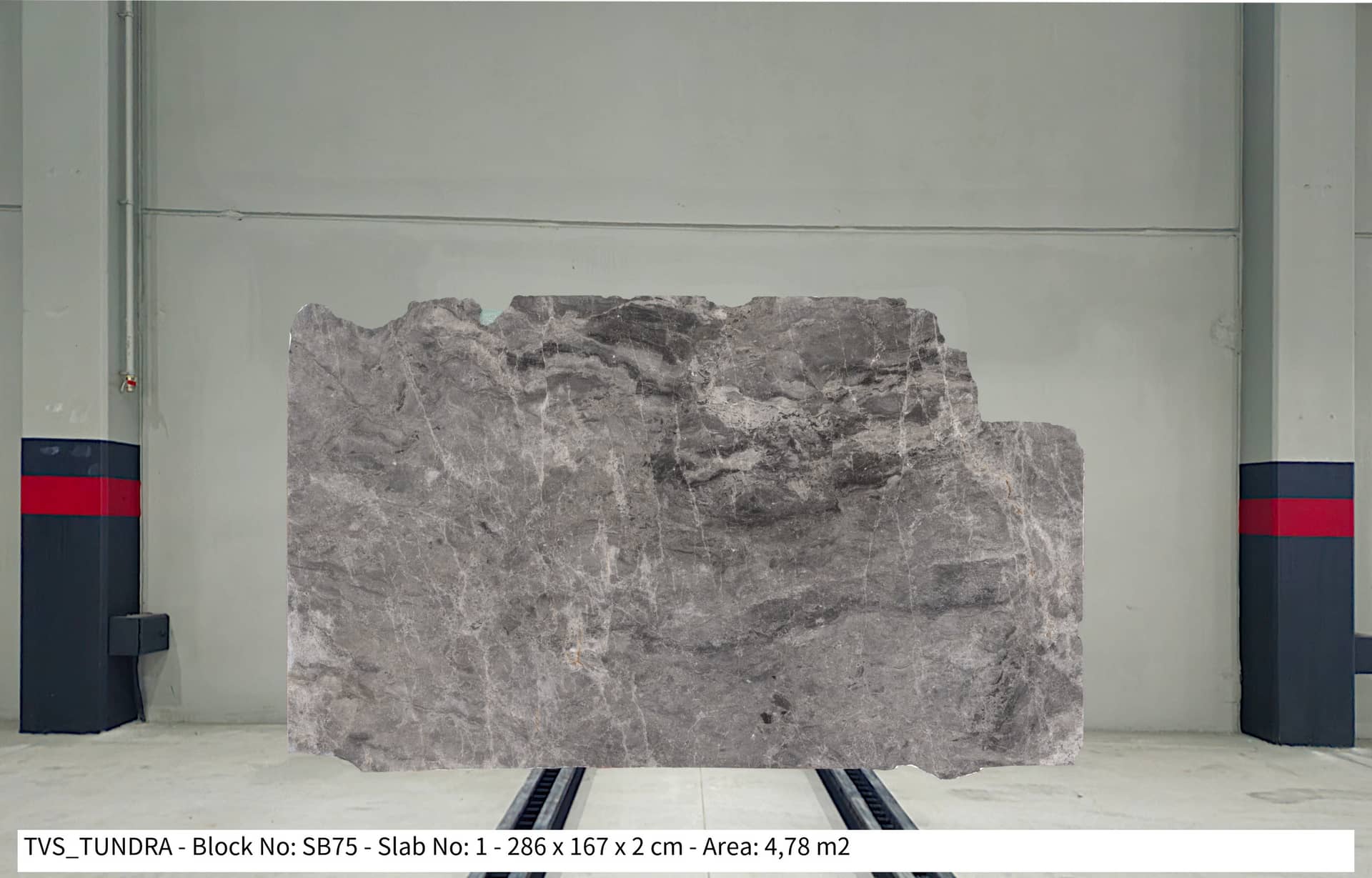 TVS TUNDRA Polished marble slab in Grey