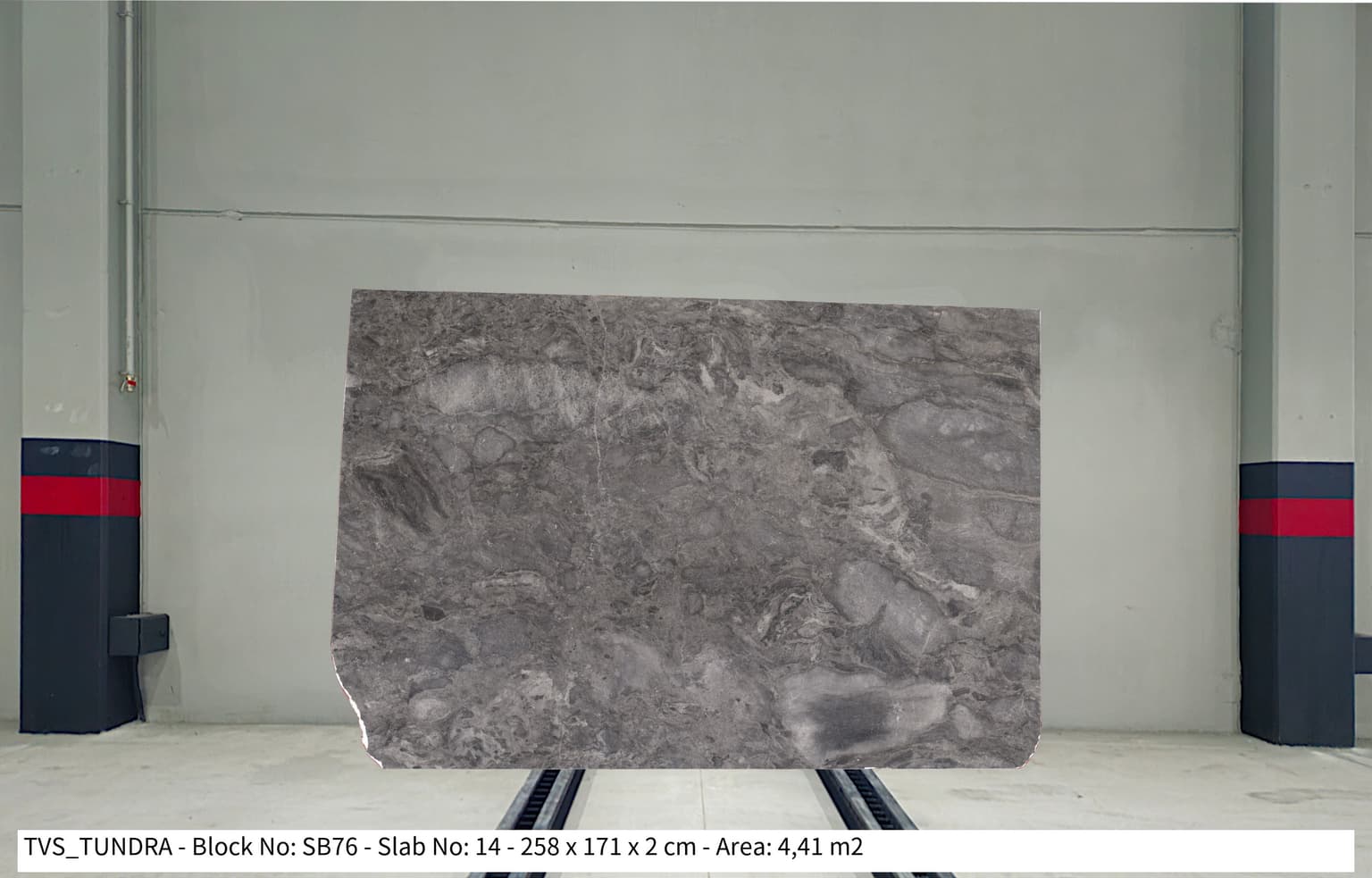TVS TUNDRA Polished marble slab in Grey