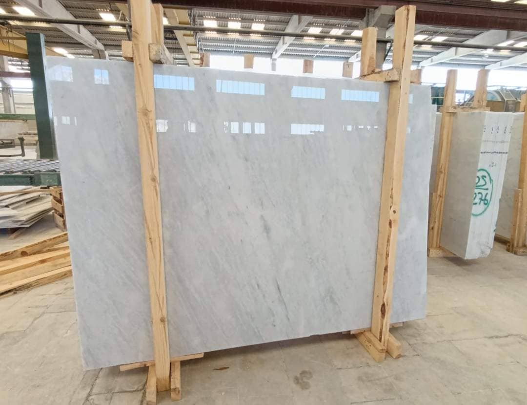 Crystal White Polished marble slab