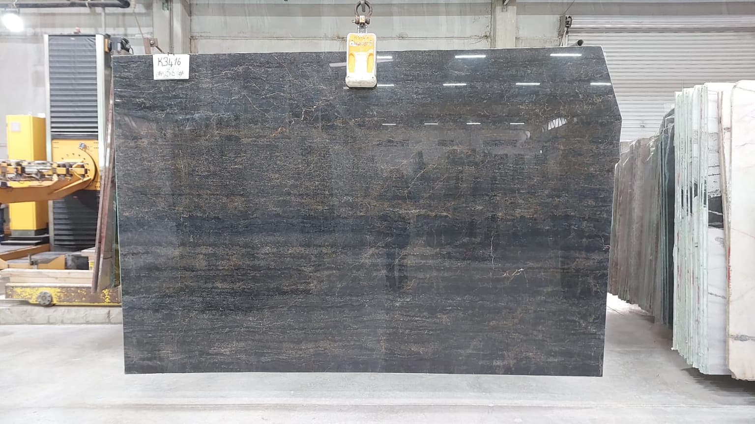 TIGER BLACK Polished marble slab