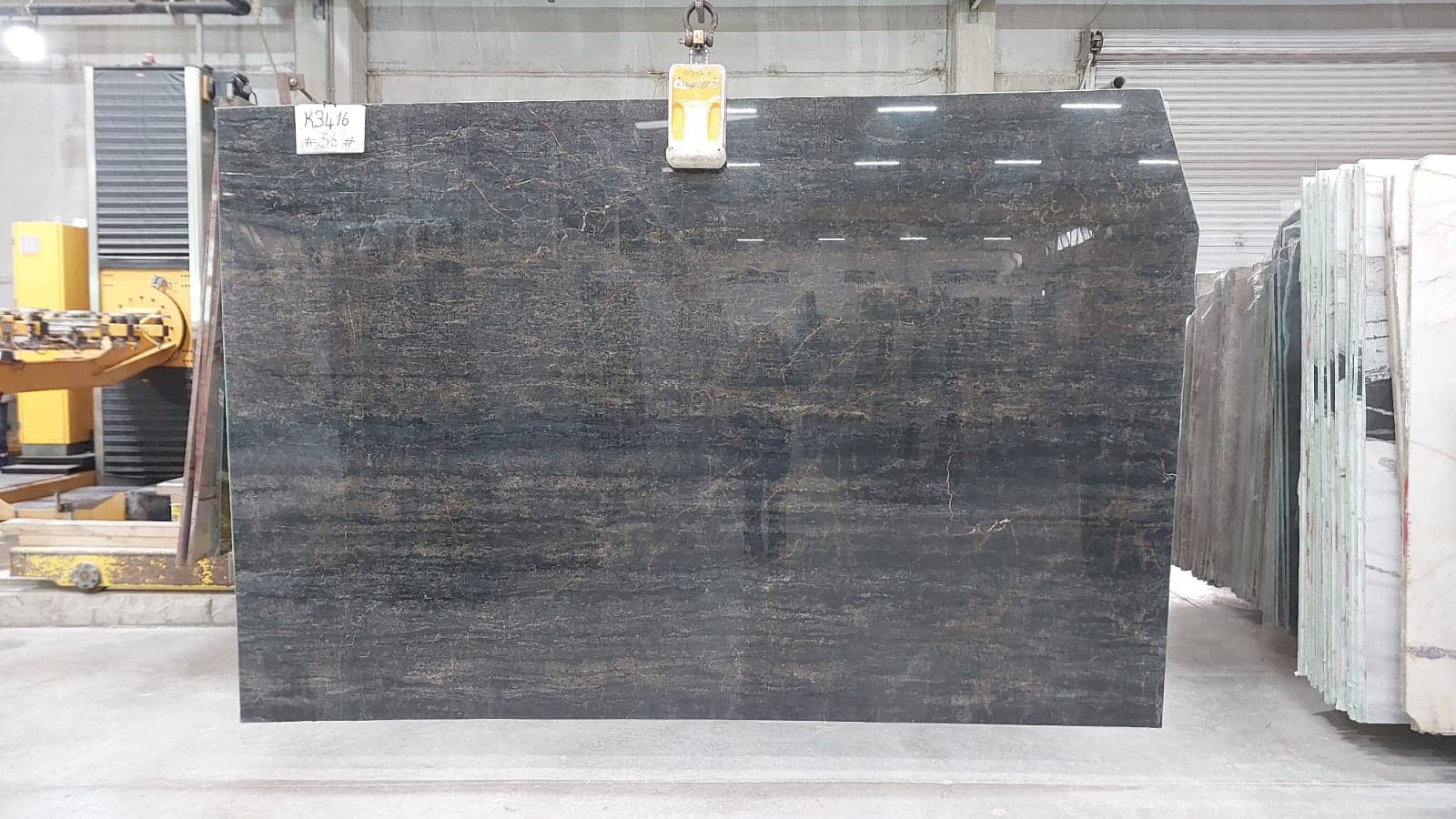 TIGER BLACK Polished marble slab
