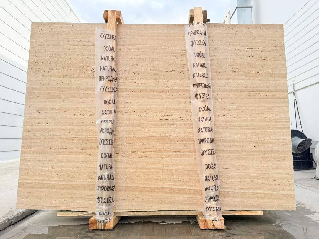 Strata Linear Travertine Raw travertine slab