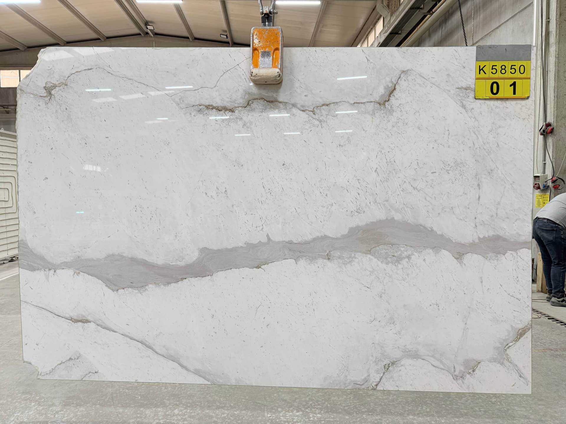 Biancone Venato Honed marble slab