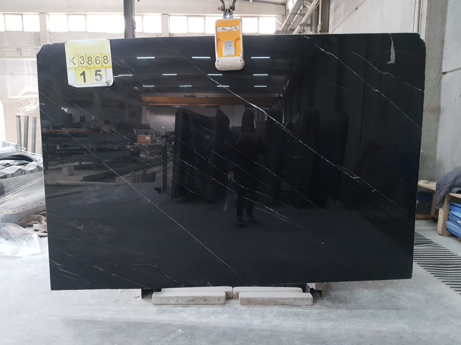 Alexander Black Polished marble slab