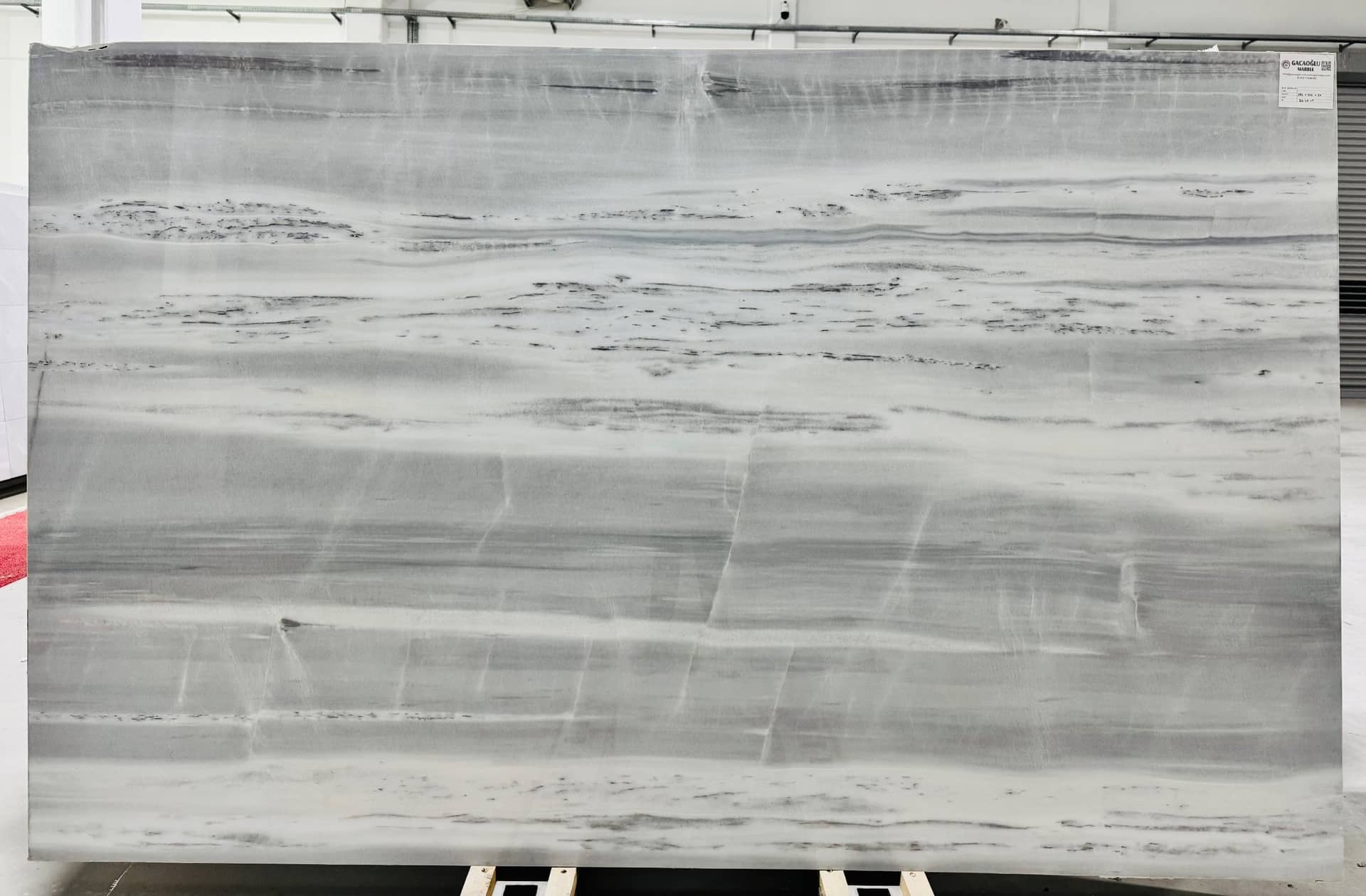 İce blue polished marble slab in Grey