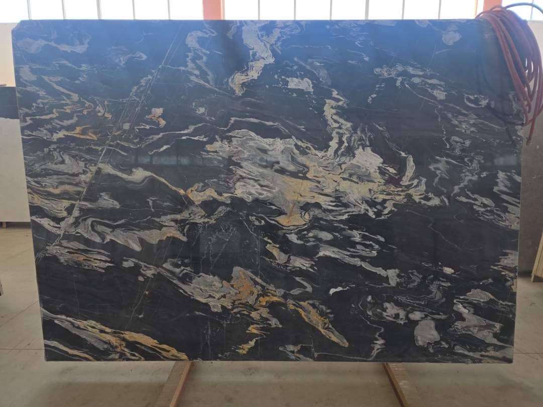 Nero Picasso Polished marble slab