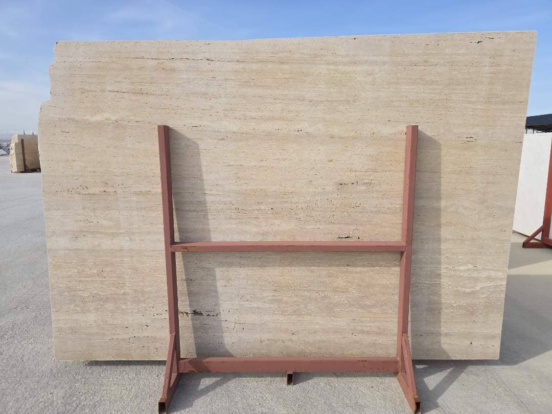 Light Travertine Raw travertine slab