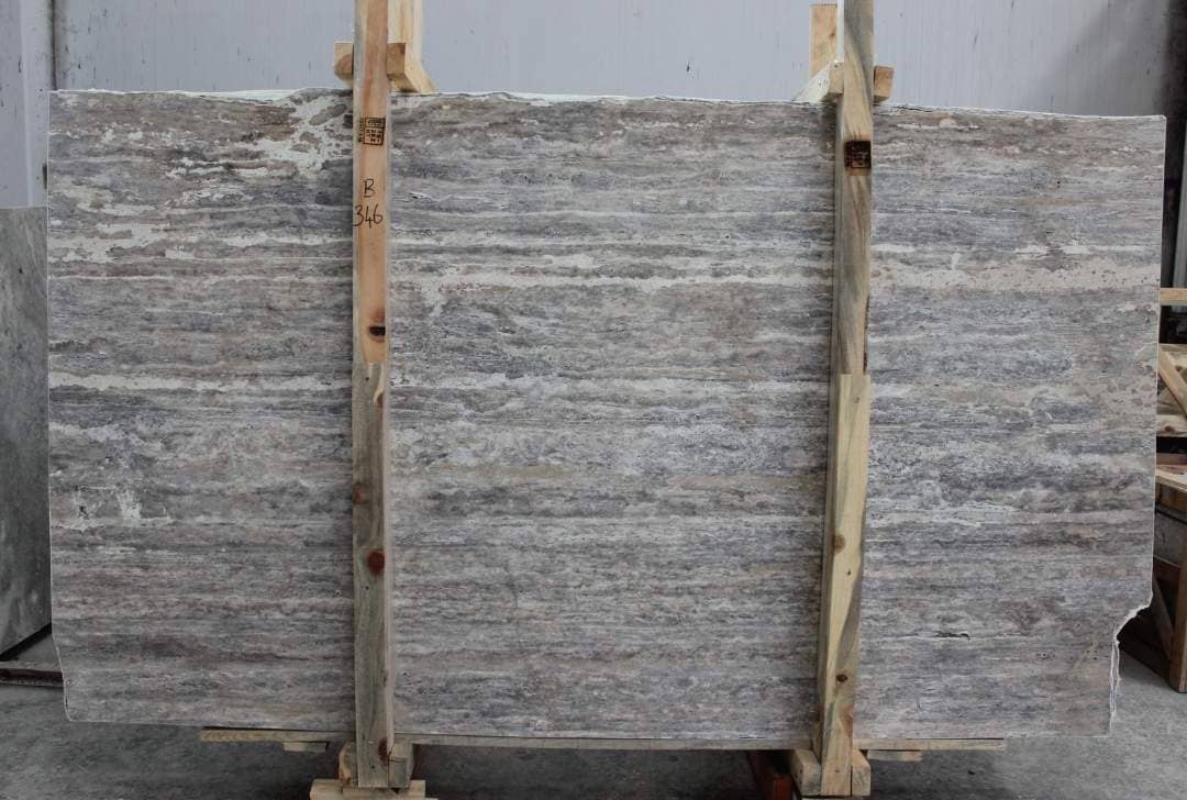 Silver Travertine Honed marble slab
